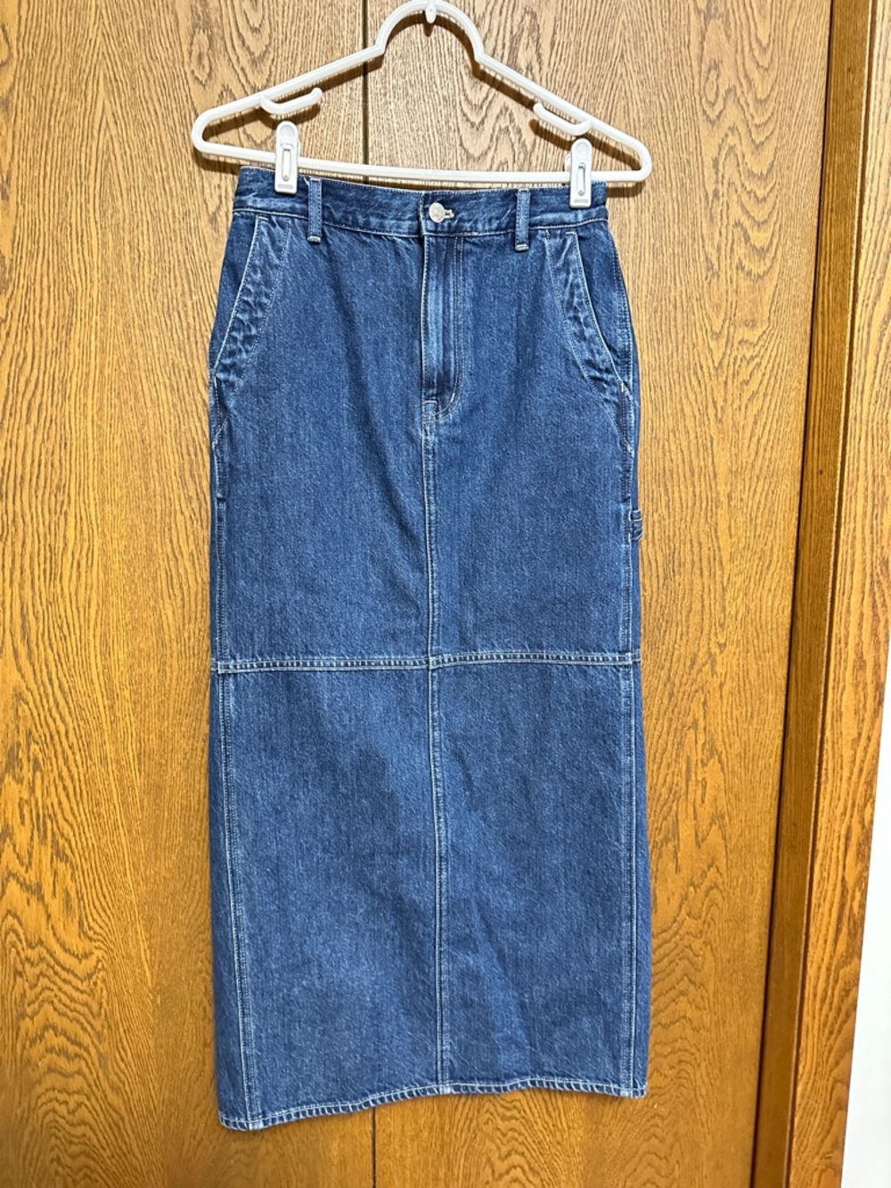 Madewell Denim Carpenter Maxi Skirt in Handlon Wash sz24